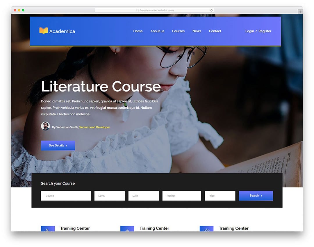 Academica - Free Online Courses Website Template 26